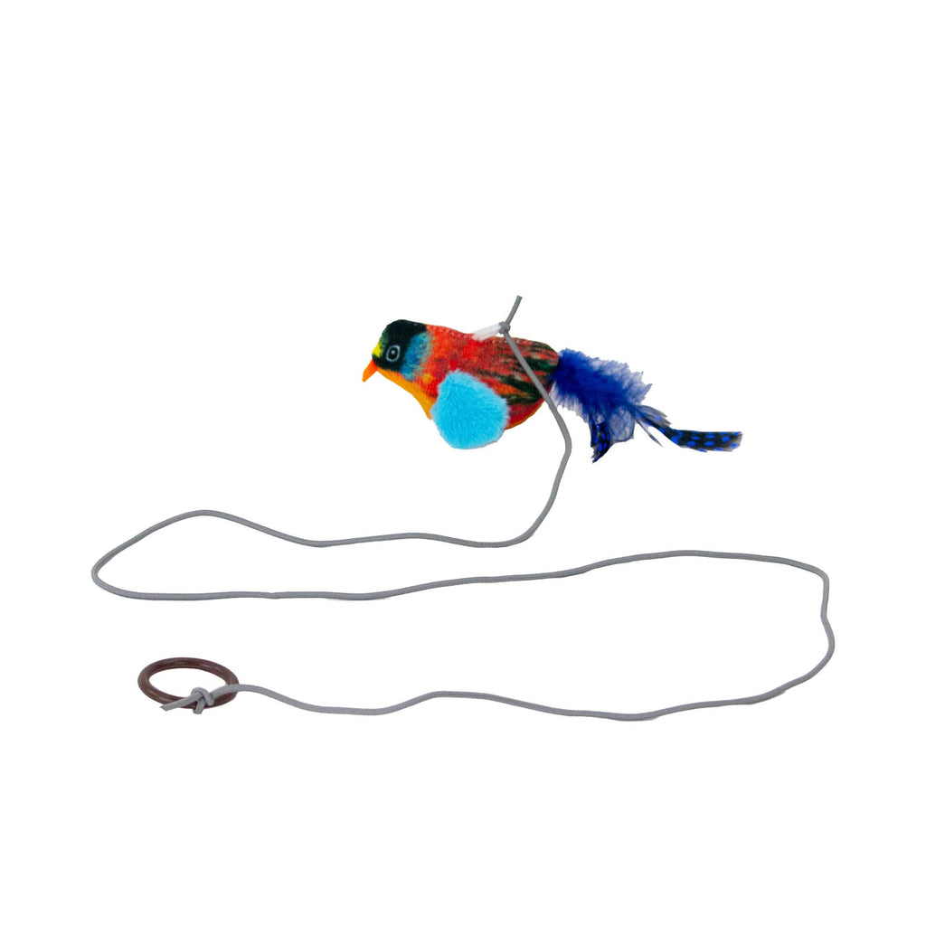 Chirping Birds Cat Toy with 90cm String - Bull Finch - Pilgrim Pet Supplies