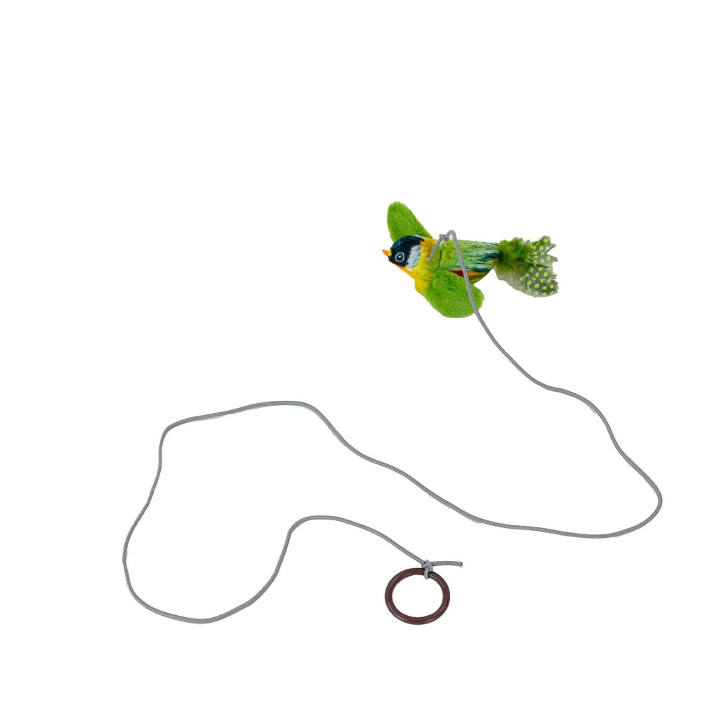 Chirping Greenfinch Cat Toy with 90cm String - Pilgrim Pet Supplies
