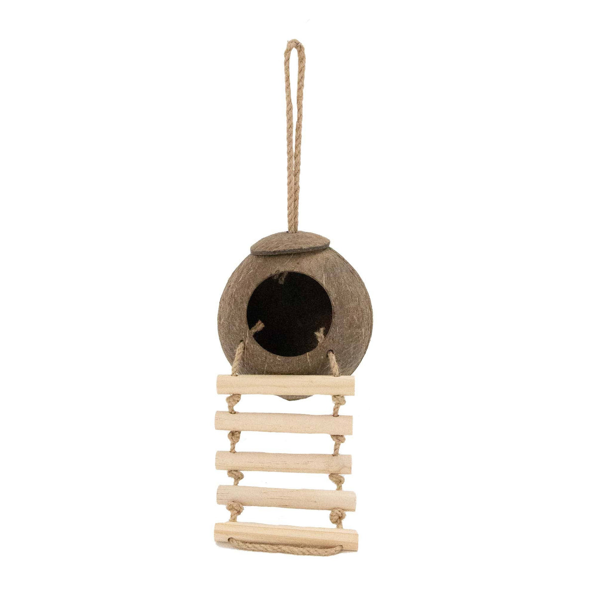 Hanging Coconut Hide for Small Pets - Pilgrim Pet Supplies
