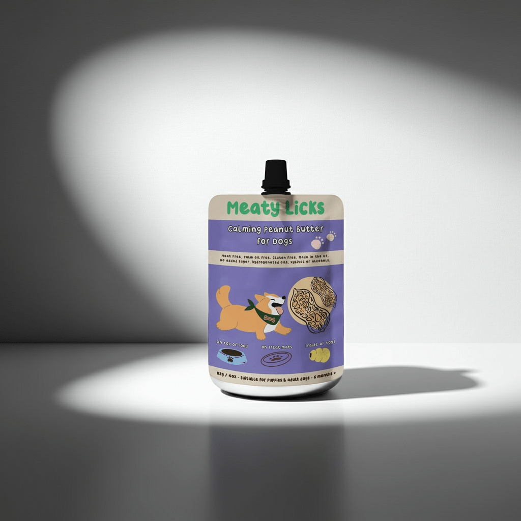 Meaty Licks Calming Peanut Butter Dog Treat Pouch | Pilgrim Pets - Pilgrim Pet Supplies