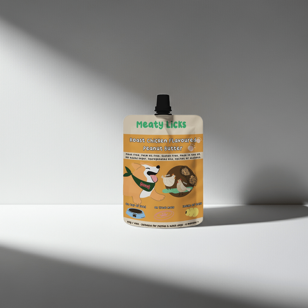 Meaty Licks Roast Chicken Peanut Butter Dog Treat Pouch | Pilgrim Pets - Pilgrim Pet Supplies