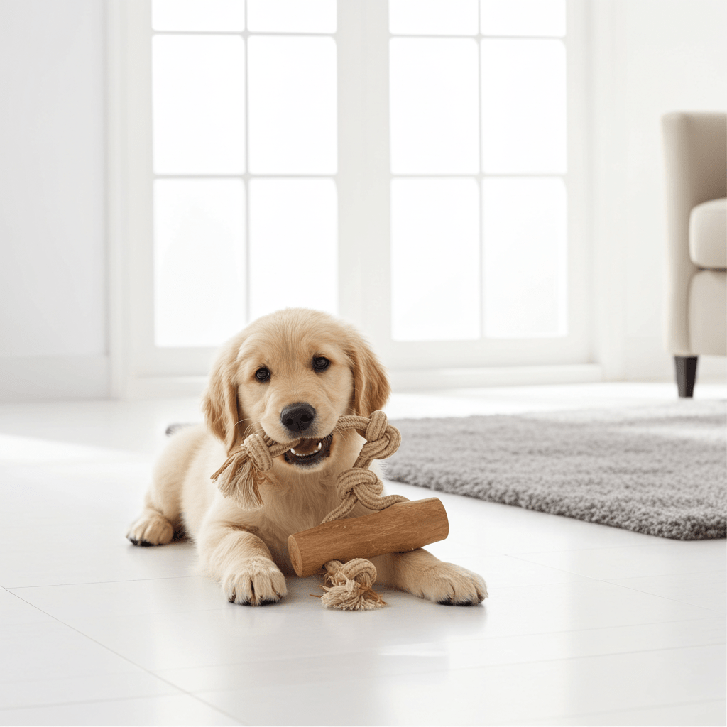 Natural Coffee Wood Dog Toy - Eco - Friendly Hemp Rope Chew Toy | Pilgrim Pets - Pilgrim Pet Supplies