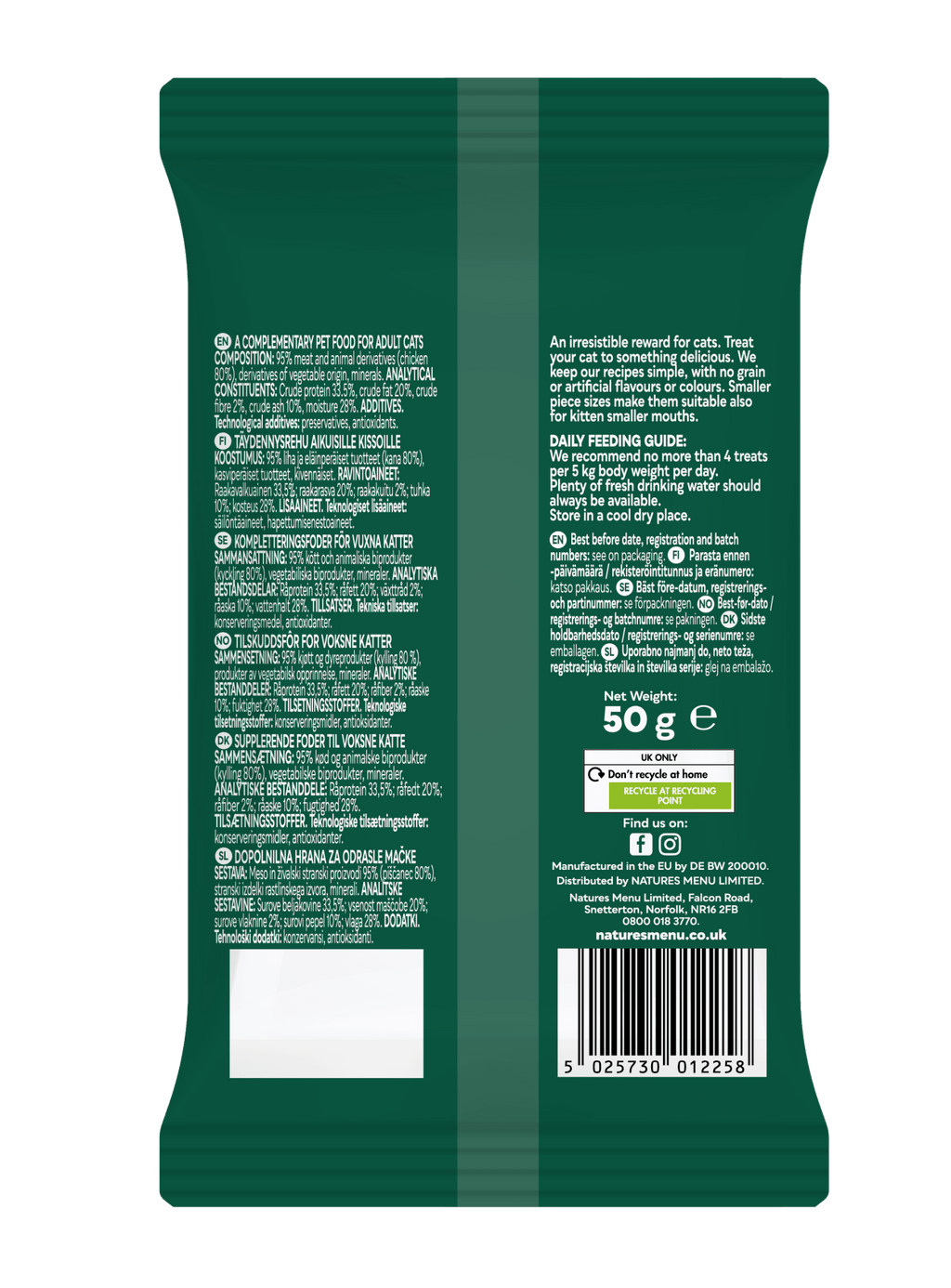 Natures Menu Cat Meaty Treat Chicken - Pilgrim Pet Supplies