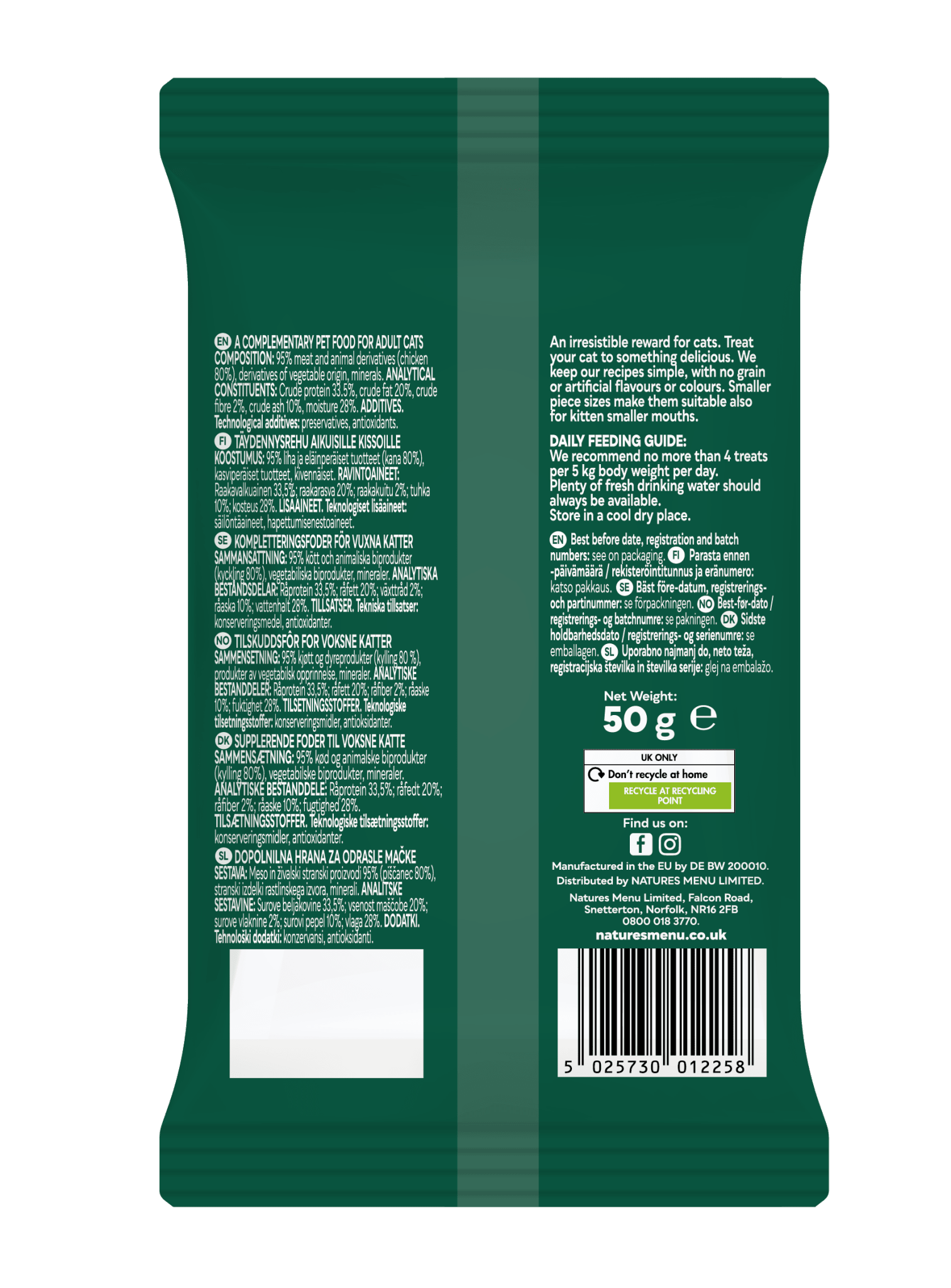 Natures Menu Cat Meaty Treat Chicken - Pilgrim Pet Supplies