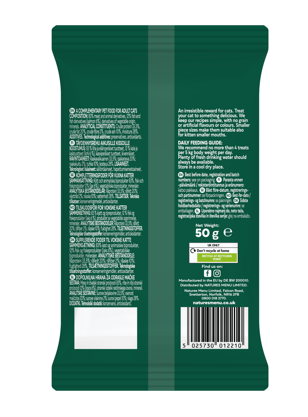Natures Menu Cat Meaty Treat Salmon - Pilgrim Pet Supplies