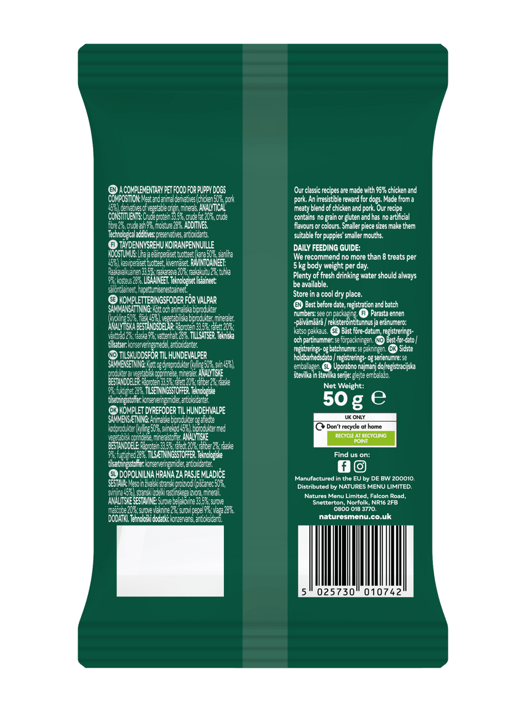 Natures Menu Puppy Meaty Treats 50g - Pilgrim Pet Supplies