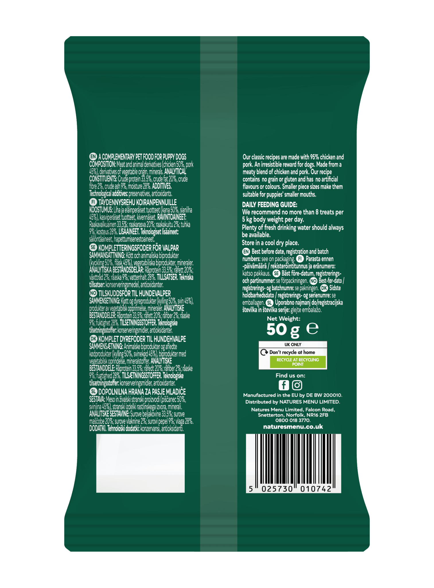 Natures Menu Puppy Meaty Treats 50g - Pilgrim Pet Supplies